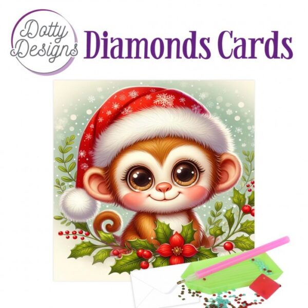 Diamond Painting Dotty Design Diamonds Cards | Christmas Monkey