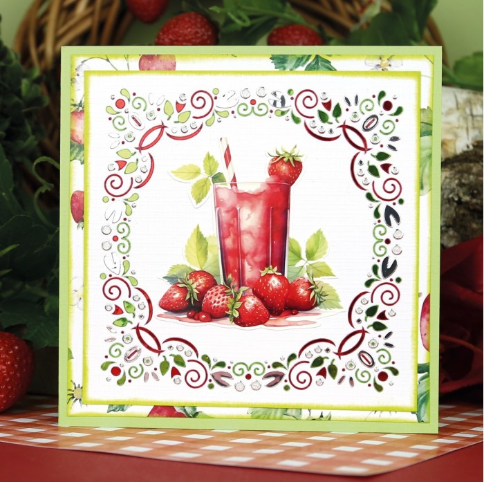 Push-out sheet - 3D - Berrie's Beauties - Sweet Strawberries: Strawberry Pie - SB11027 - Afbeelding 3