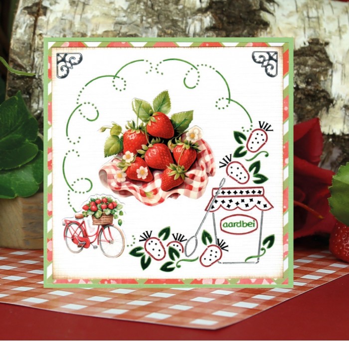 Push-out sheet - 3D - Berrie's Beauties - Sweet Strawberries: Pure Strawberries - SB11025 - Afbeelding 3