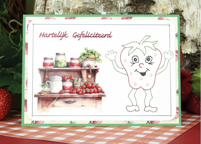 Push-out sheet - 3D - Berrie's Beauties - Sweet Strawberries: Strawberry Sale - SB11028 - Afbeelding 2