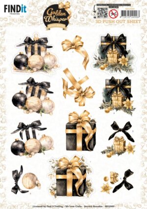 Push-out sheet - 3D - Berrie's Beauties - Golden Whisper: Presents - SB10989