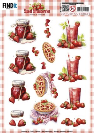 Push-out sheet - 3D - Berrie's Beauties - Sweet Strawberries: Strawberry Pie - SB11027