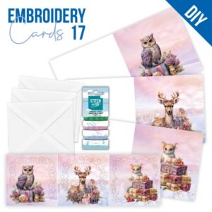 Embroidery Cards Nr. 17 Pastel Purple Christmas
