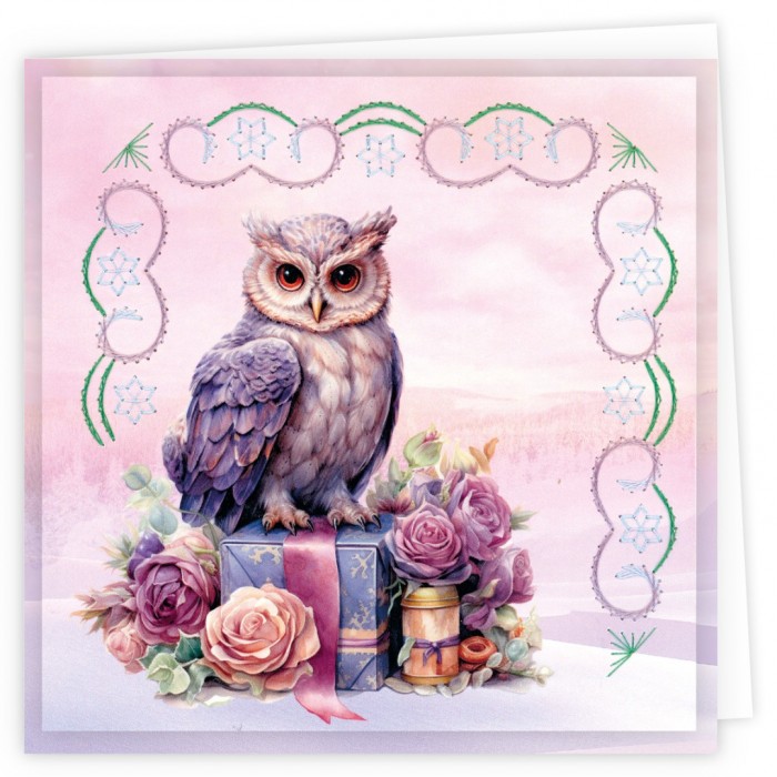 Embroidery Cards Nr. 17 Pastel Purple Christmas - Afbeelding 2