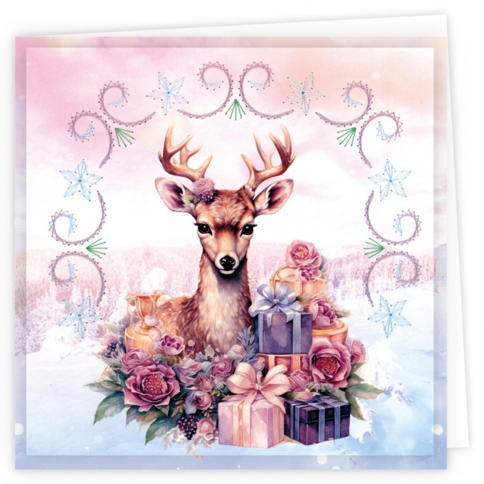 Embroidery Cards Nr. 17 Pastel Purple Christmas - Afbeelding 3