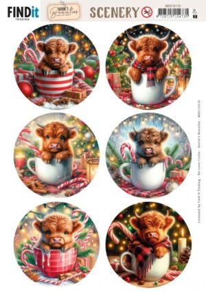 Push-out sheet - 3D - Berrie's Beauties - Cozy Cattle: Round - BBSC10110