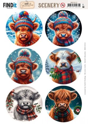 Push-out sheet - 3D - Berrie's Beauties - Highland: Round - BBSC10112