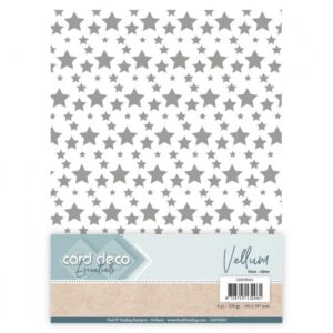 Card Deco Essentials Vellum Stars Silver