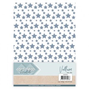 Card Deco Essentials Vellum Stars Blue