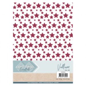 Card Deco Essentials Vellum Stars Red