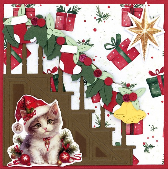 Linnen Kaartenkarton - Berries Beauties - A Very Furry Christmas - Afbeelding 2