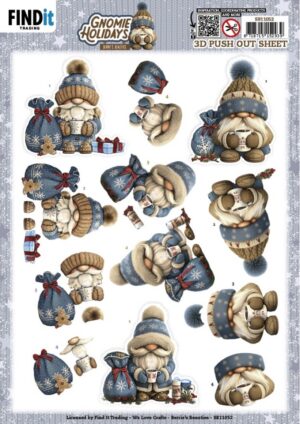 Push-out sheet - 3D - Berrie's Beauties - Gnomie Holidays: Navy - SB11052