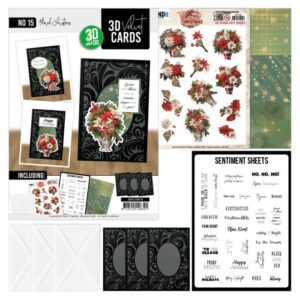 3D Velvet Cards A6 - Floral Christmas