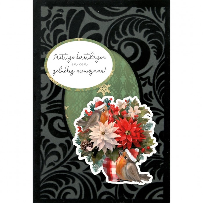 3D Velvet Cards A6 - Floral Christmas - Afbeelding 5