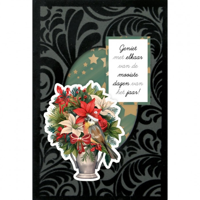 3D Velvet Cards A6 - Floral Christmas - Afbeelding 4