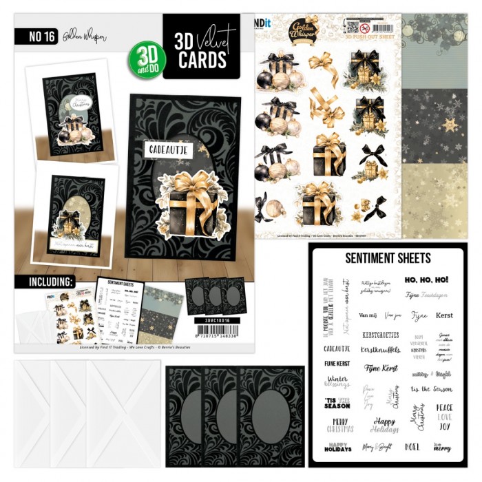 3D Velvet Cards A6 - Golden Whisper