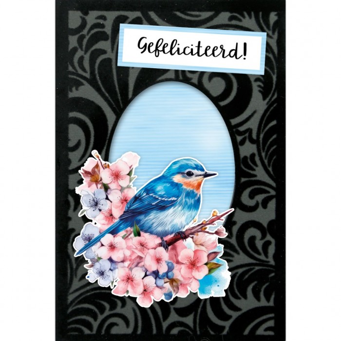 3D Velvet Cards A6 - Happy Blue Birds - Afbeelding 4