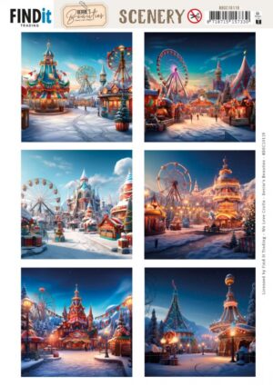 Push-out sheet - 3D - Berrie's Beauties - Winter Fairground: Square - BBSC10119