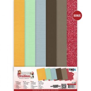 Linnen Kaartenkarton - Berries Beauties - A Very Furry Christmas - 21 x 29,7 cm