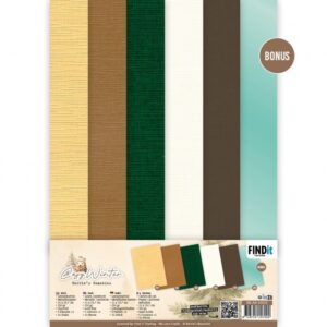 Linnen Kaartenkarton - Berries Beauties - Cosy Winter - 21 x 29,7 cm