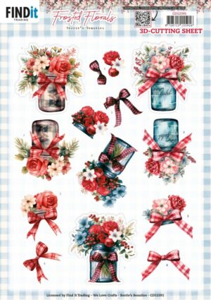 knipvel-3D- Berries Beauties - Frosted Florals: Vase - CD12391