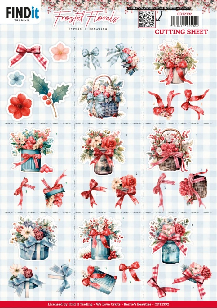 knipvel-3D- Berries Beauties - Frosted Florals: Mini- CD12392