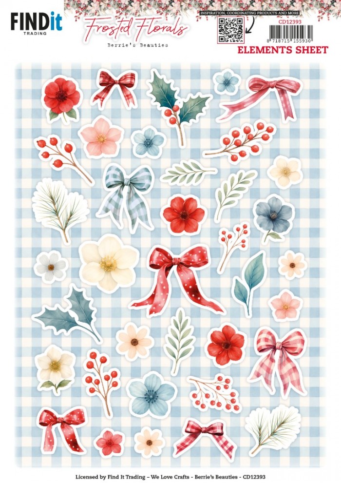 knipvel-3D - Berries Beauties - Frosted Florals: Small Elements - CD12393