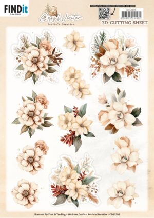 knipvel-3D - Berries Beauties - Cosy Winter: Cosy Flowers - CD12396