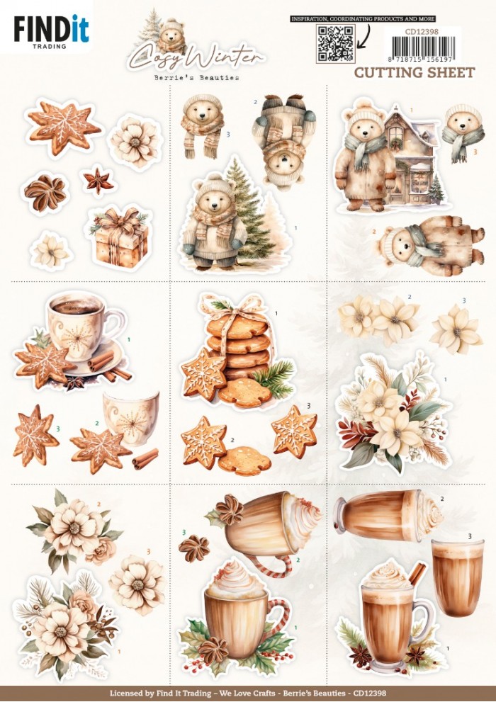 knipvel-3D - Berries Beauties - Cosy Winter: Mini - CD12398