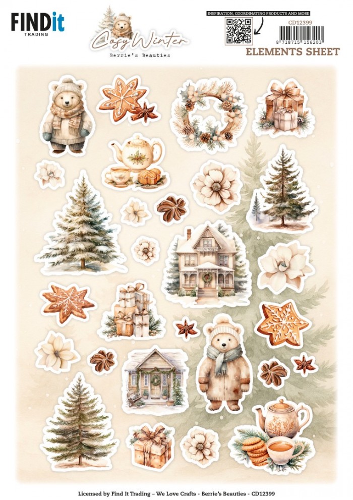 knipvel-3D - Berries Beauties - Cosy Winter: Small Elements - CD12399