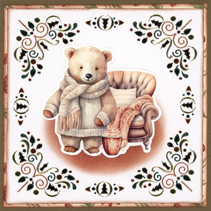 knipvel-3D - Berries Beauties - Cosy Winter: Cosy Bear - CD12394 - Afbeelding 4