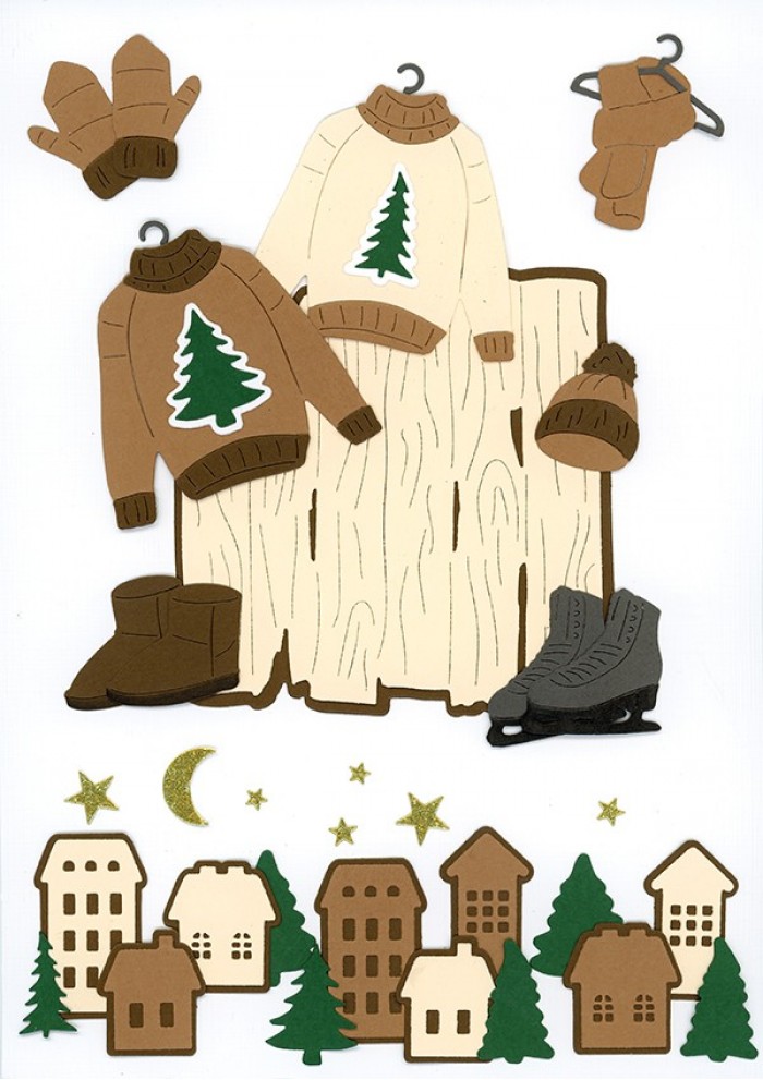 Linnen Kaartenkarton - Berries Beauties - Cosy Winter - 21 x 29,7 cm - Afbeelding 10