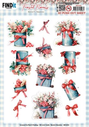 Push-out sheet - 3D - Berrie's Beauties - Frosted Florals: Tin - SB11059