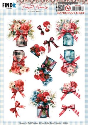 Push-out sheet - 3D - Berrie's Beauties - Frosted Florals: Vase - SB11060