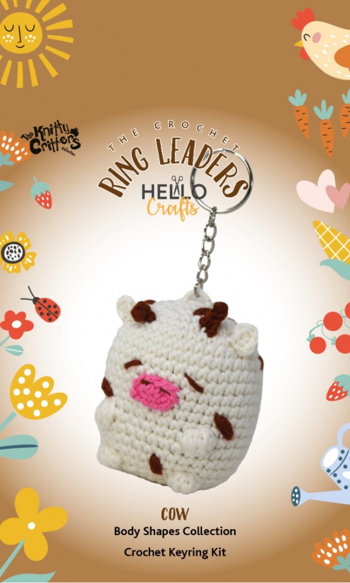 The Knitty Critters sleutelhanger haakpakket - Cow
