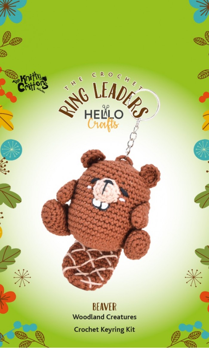The Knitty Critters sleutelhanger haakpakket - Beaver