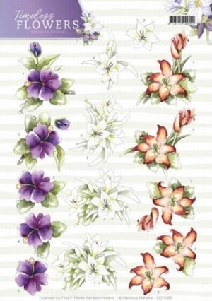 knipvel-3D- Precious Marieke - Timeless Flowers: Lillies - CD11085