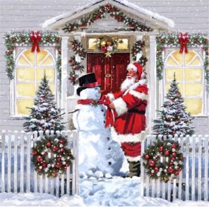 Crystal Card Kit | Diamond painting Santa & Snowman