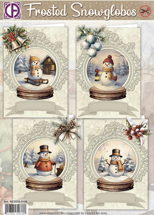 Kaartenpakket All About Christmas - Frosted Snowglobes