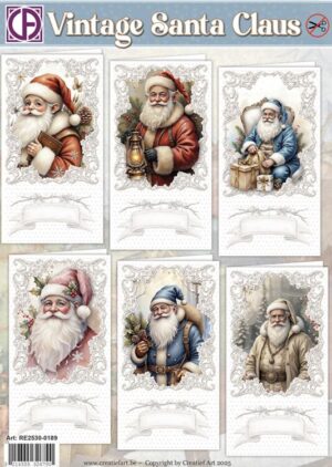 Kaartenpakket All About Christmas - Vintage Santa Claus
