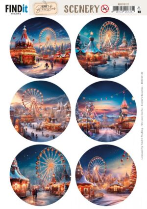 Push-out sheet - 3D - Berrie's Beauties - Snowy Winter Carnival: Round - BBSC10122