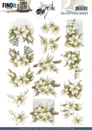 knipvel-3D - Precious Marieke - White Lilies - CD12091