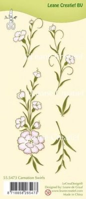 Clear Stamps - Leane Creatief - Carnation Swirls - 55.5473