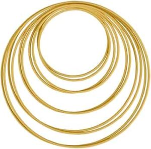 Metalen ringen gesorteerd goud (10, 12, 15, 18 en 20 cm)