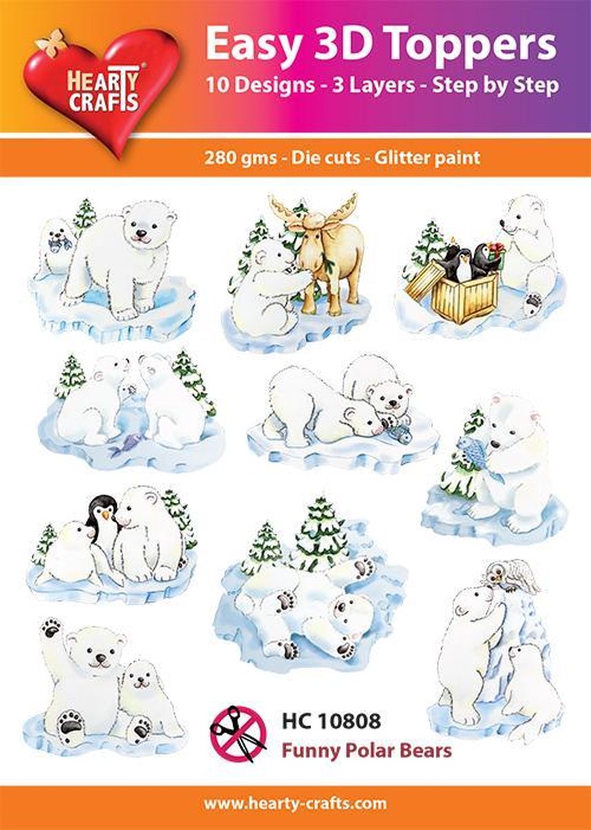 Easy 3D Toppers - Funny Polar Bears - HC10808