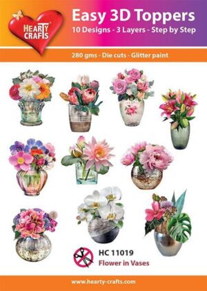 Easy 3D Toppers - Flowers in Vases - HC11019