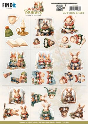 knipvel - Berries Beauties - Winter Bunnies: Mini - CD12404