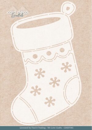 Card Deco Essentials Stencil - Frosted Gold Sock (21 x 12 cm) - CDEST041