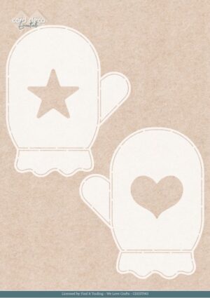 Card Deco Essentials Stencil - Falling For Christmas Gloves (2x 14,8 x 18 cm) - CDEST043