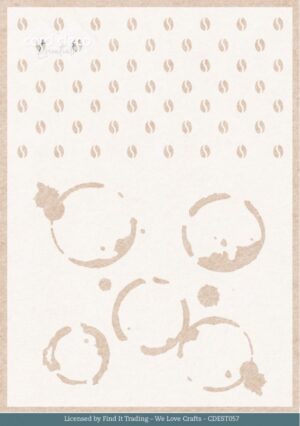 Card Deco Essentials Stencil - Coffee Spots (14,3 x 20 cm) - CDEST057